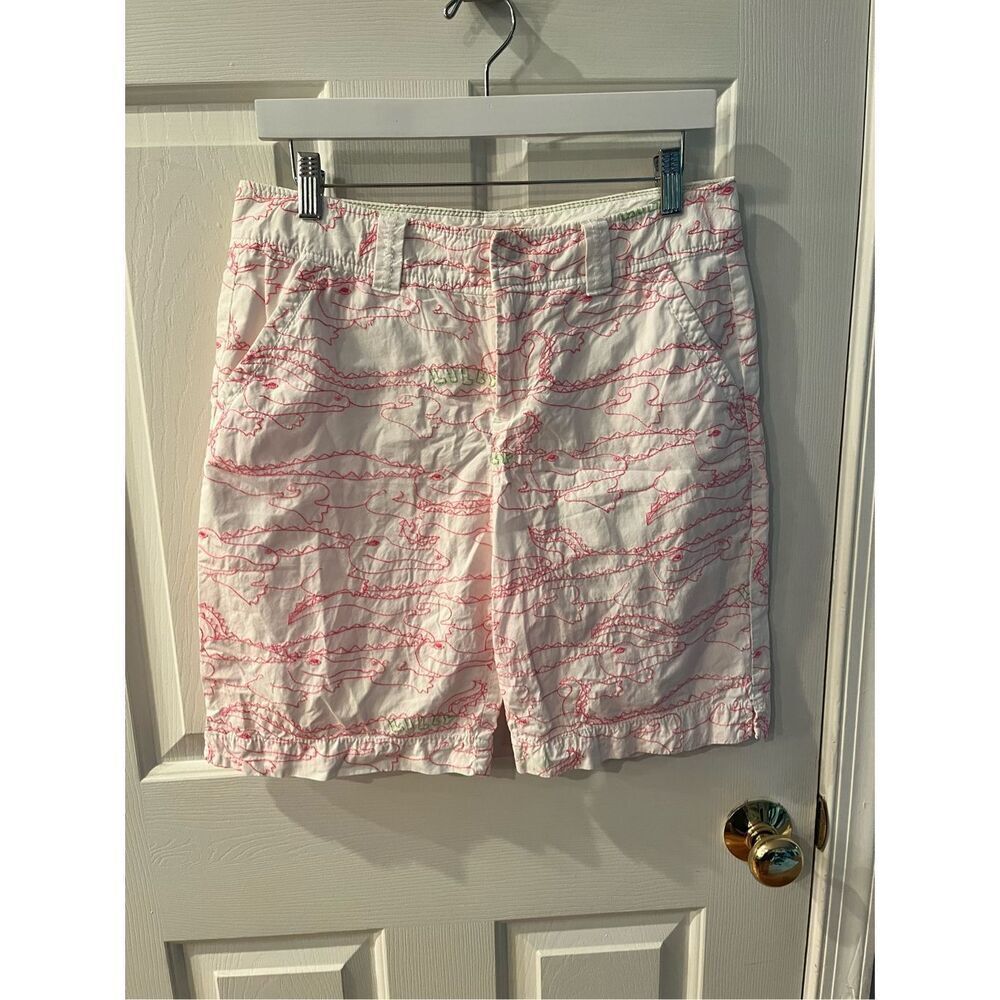 Lilly Pulitzer White Shorts with Pink Print